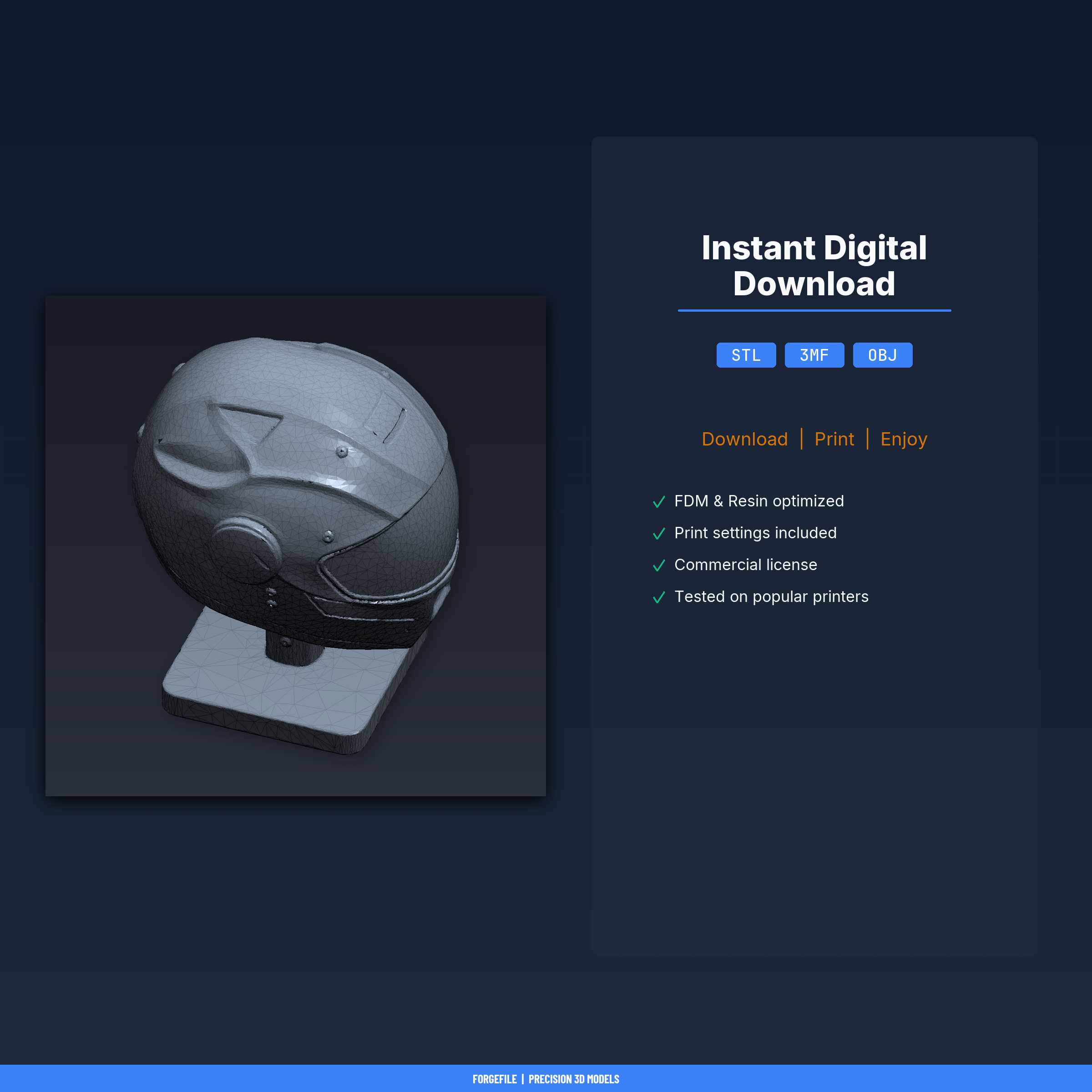 Cyberpunk Helmet Display - 3D Printable STL File — miniatura 2