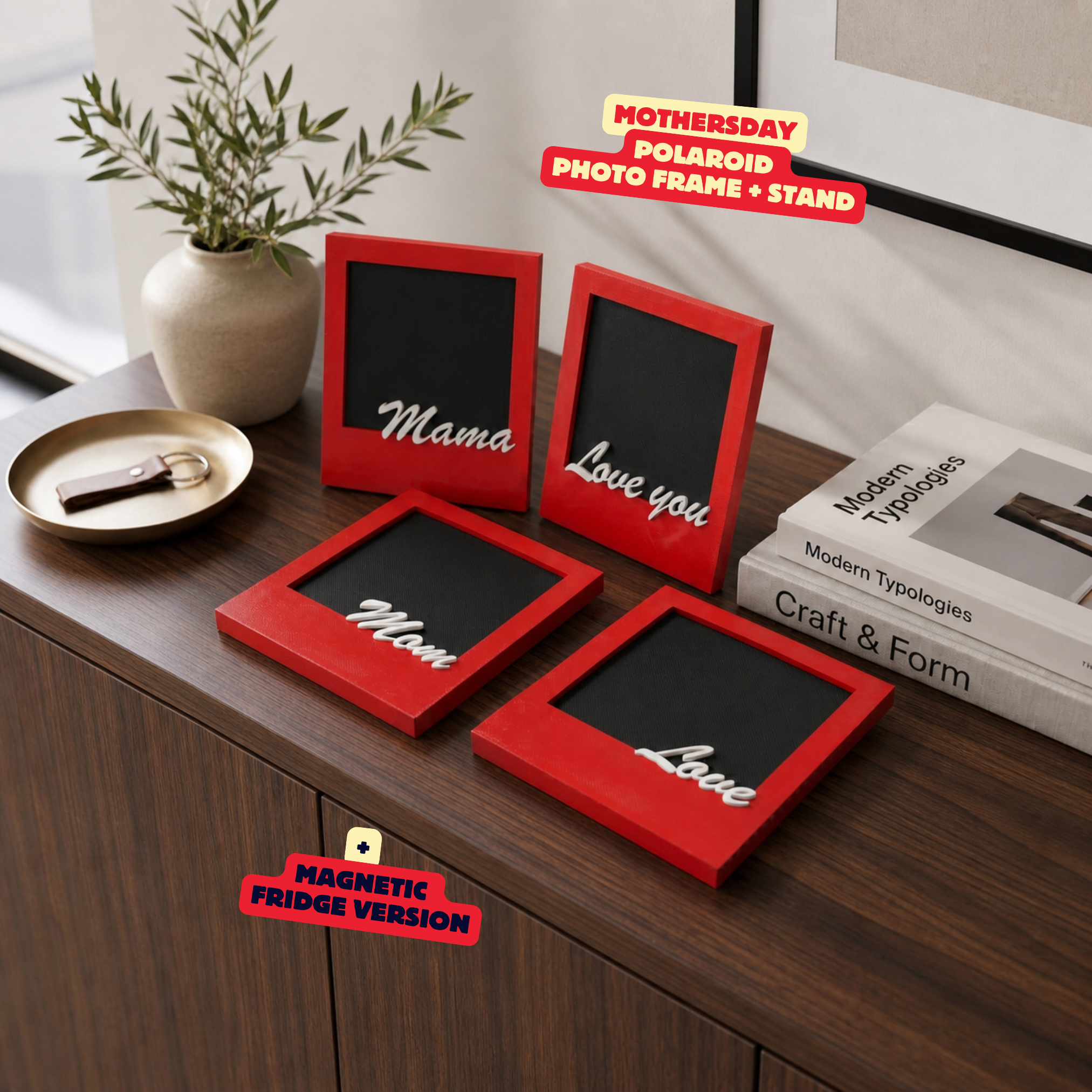 MOTHERSDAY POLAROID PHOTO FRAME / PHOTO STAND + MAGNETIC VERSION / MOTHERSDAY GIFT / GIFT FOR MOTHER