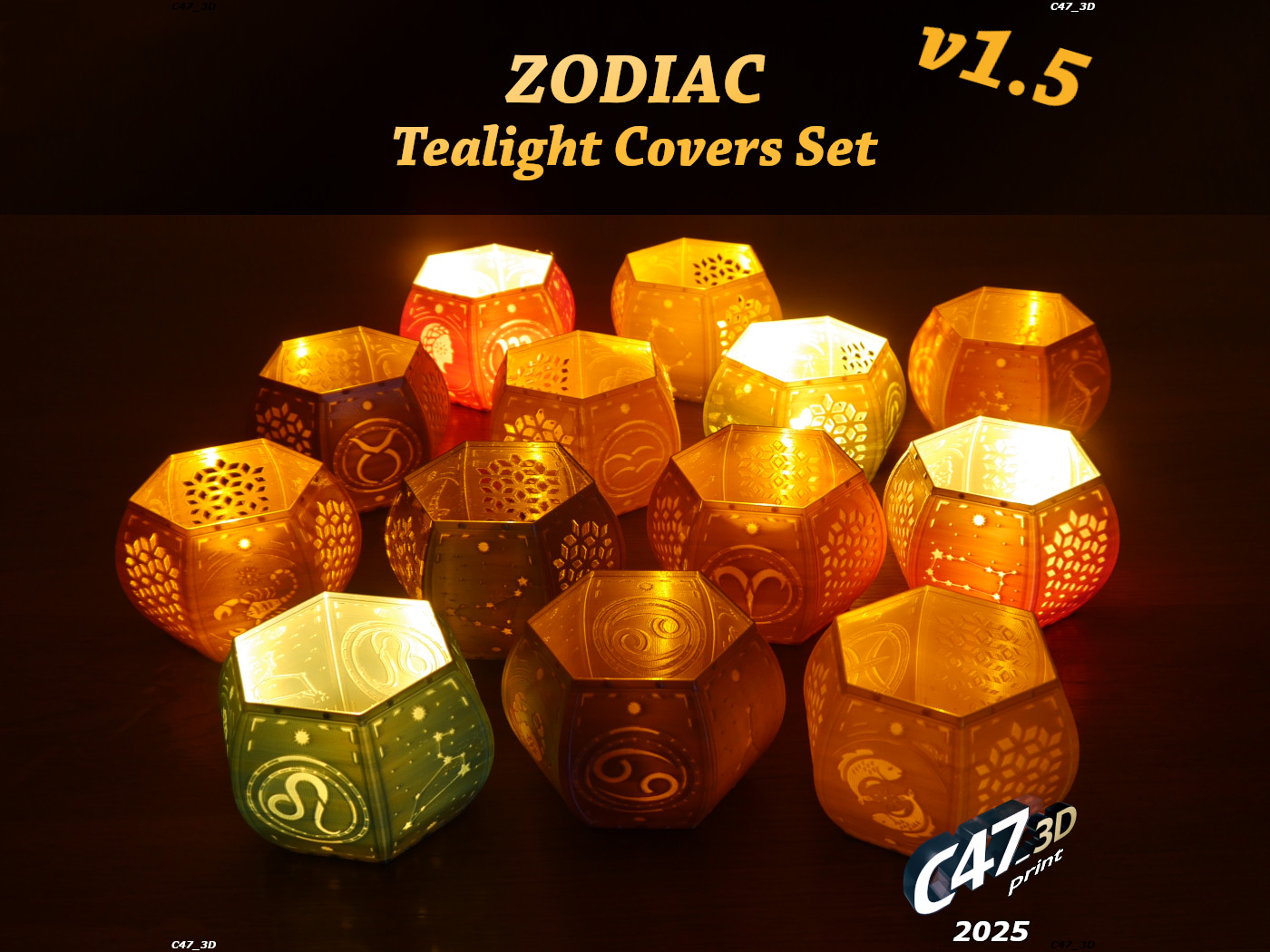 Zodiac Tealight Covers - Full Set