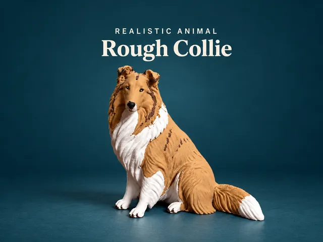 Realistic Rough Collie Figurine