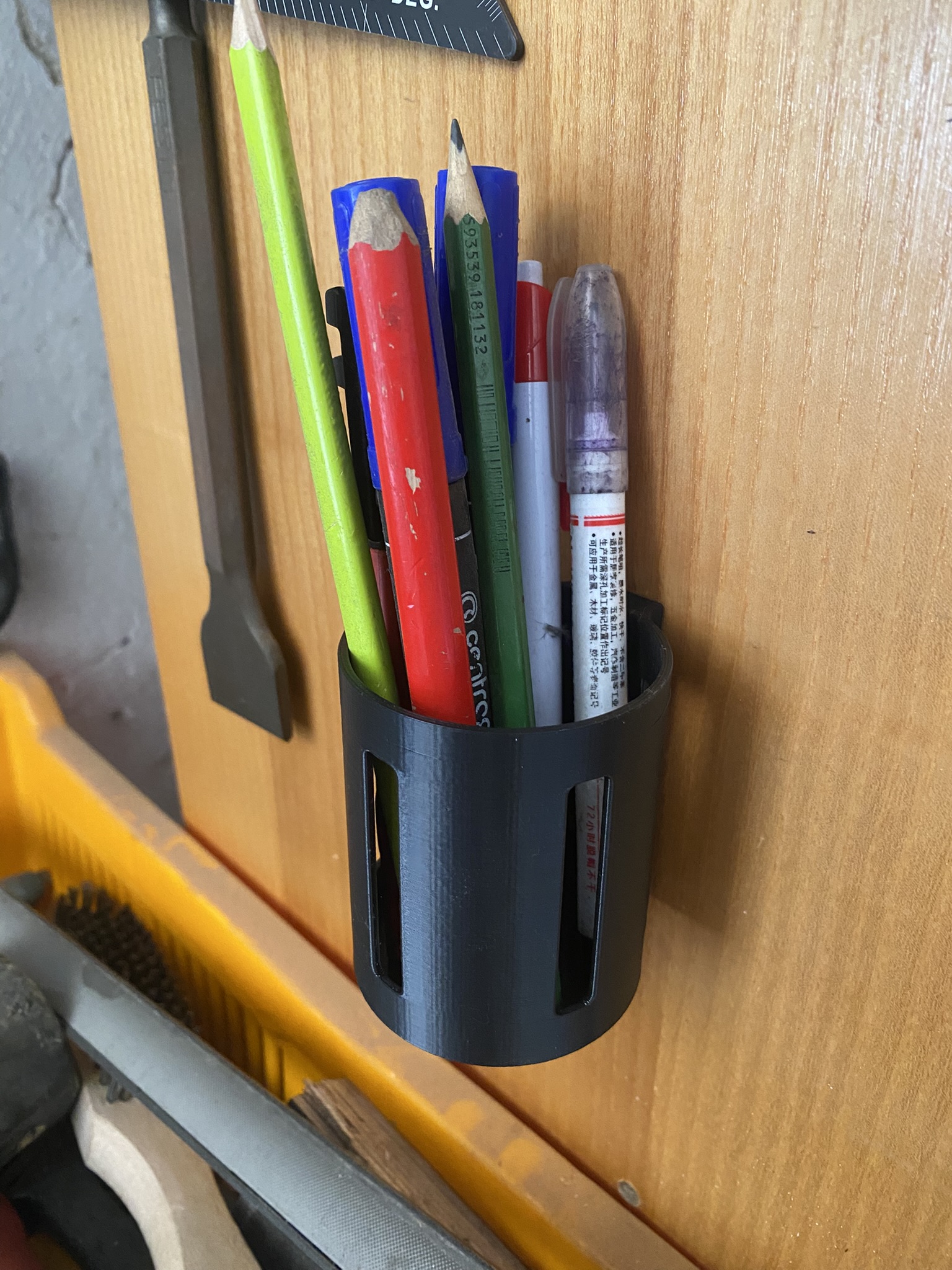 Pencil holder wallmount
