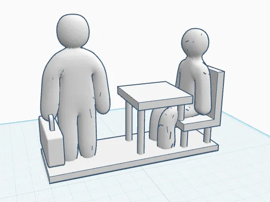 3d Stickman "The Office" sign