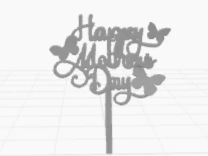 Happy Mothers day cake topper with butterflies.