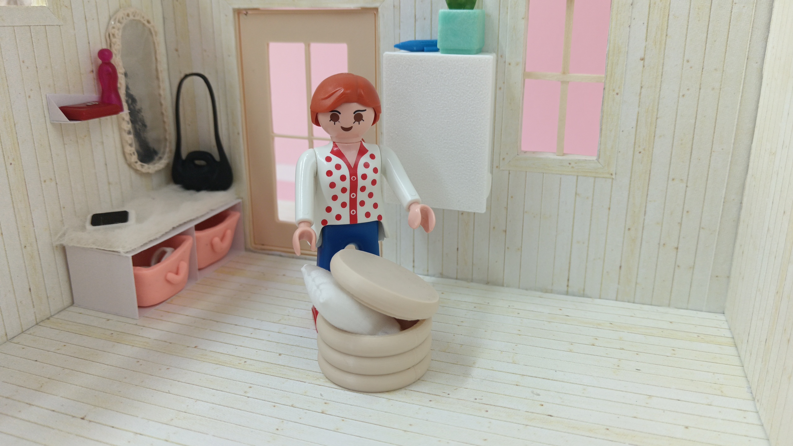 Miniature Klapptisch Tischregal und Hocker miniature