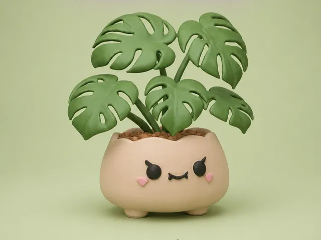 Tropical Leaf Planter Sculpture Monstera F4