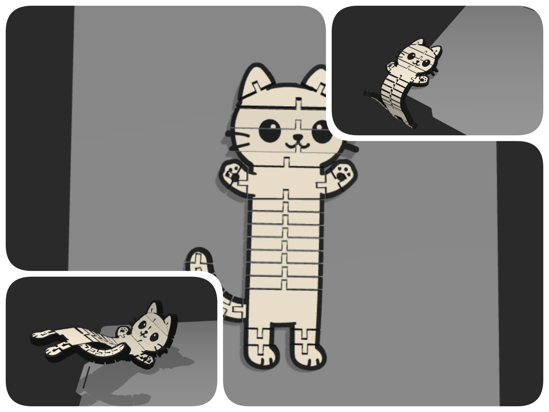 Flexy Chibi Long Cat FLAT MULTICOLOR version