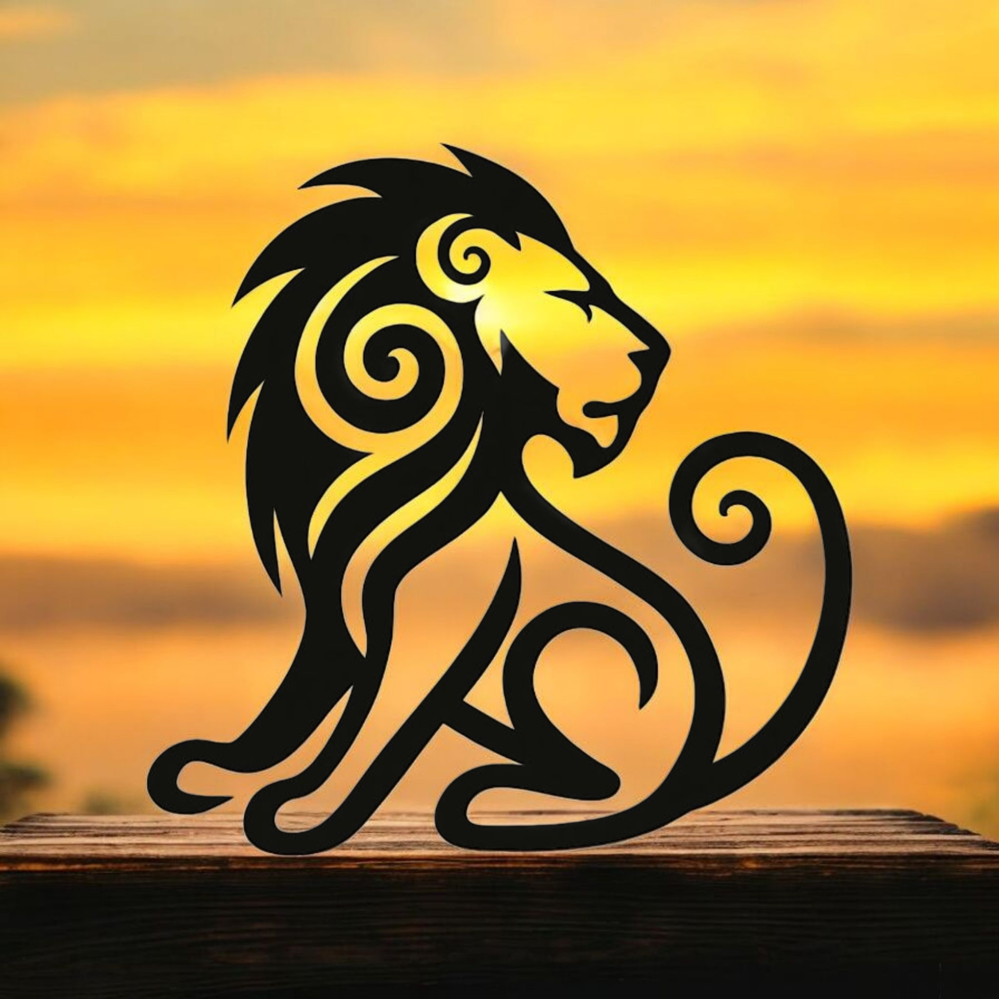 Décoration murale - Lion tribal (épaisseur 5 mm)
