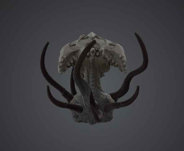 Alien Skull Horror Bust – Cosmic Alien Monster Head — miniatura 3