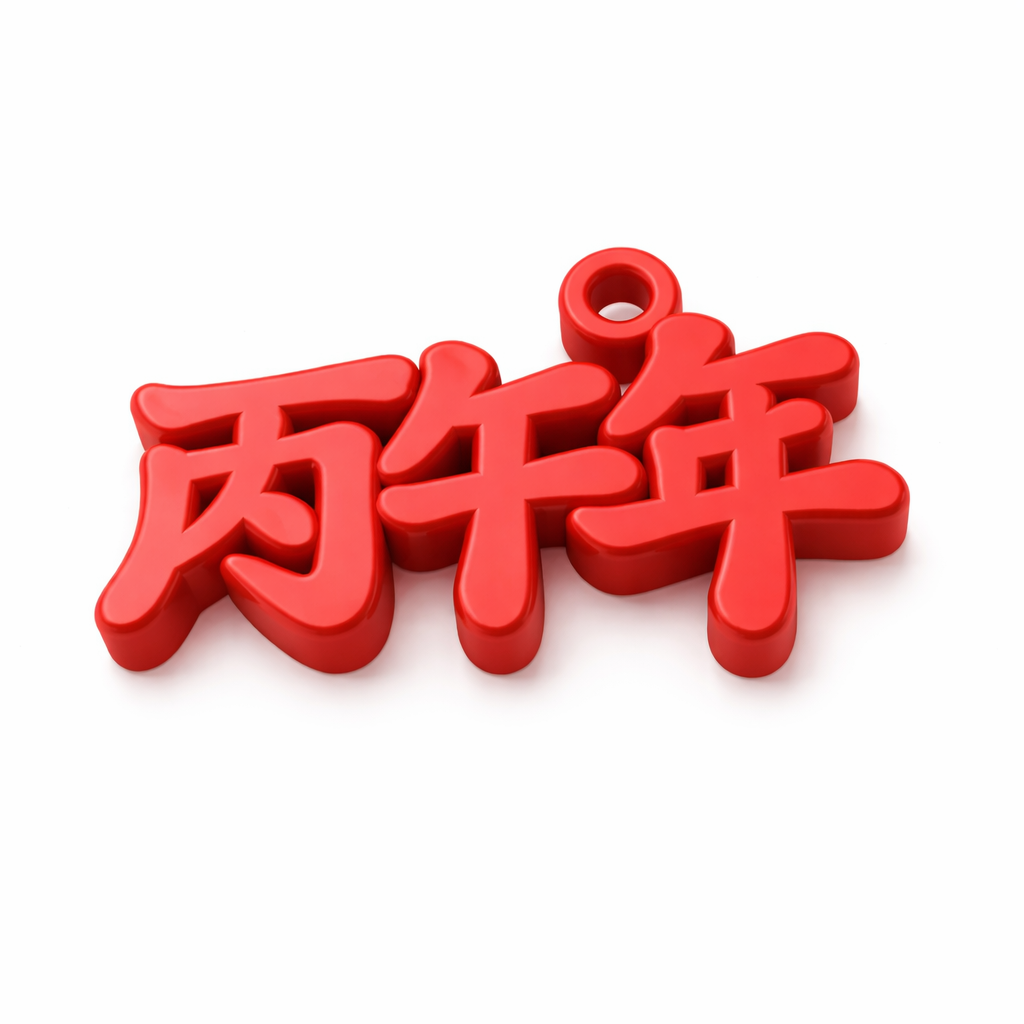 Bǐngwǔ Nián 2026 – Chinese New Year Keychain (Fire Horse)