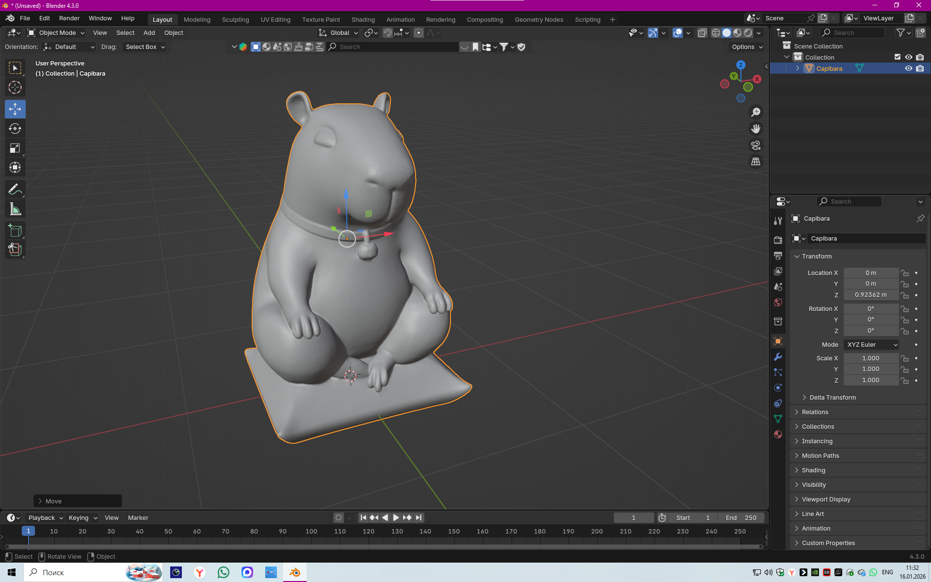 Miniatura 5 do modelo 3D Capibara Zen