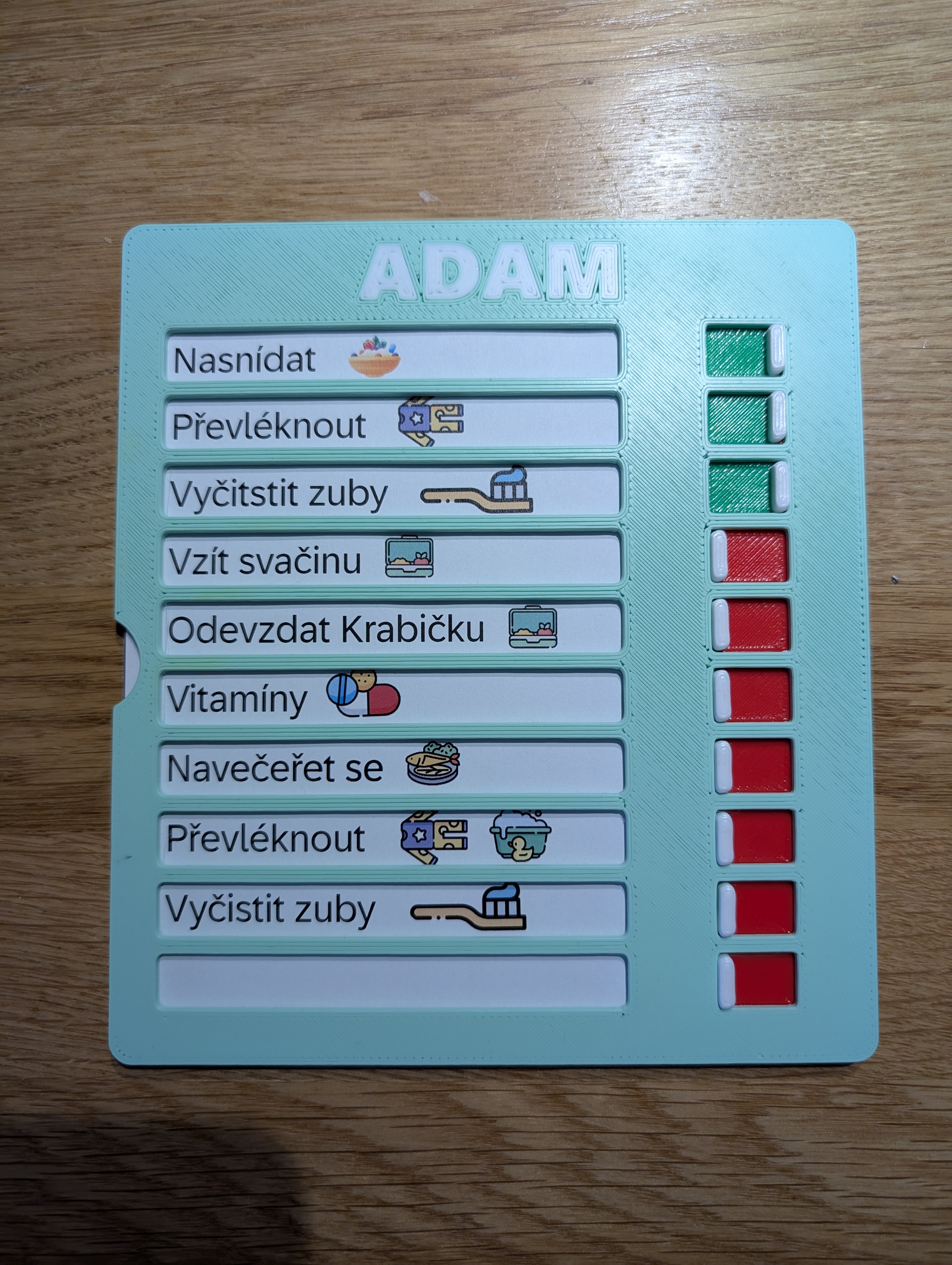ToDo list organizer with sliders