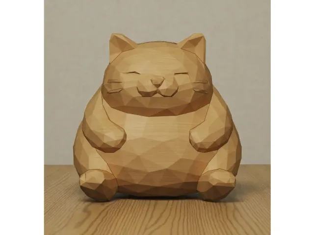 Fat cat low poly LP