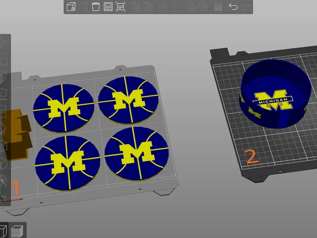 University of Michigan Coasters and Holder set