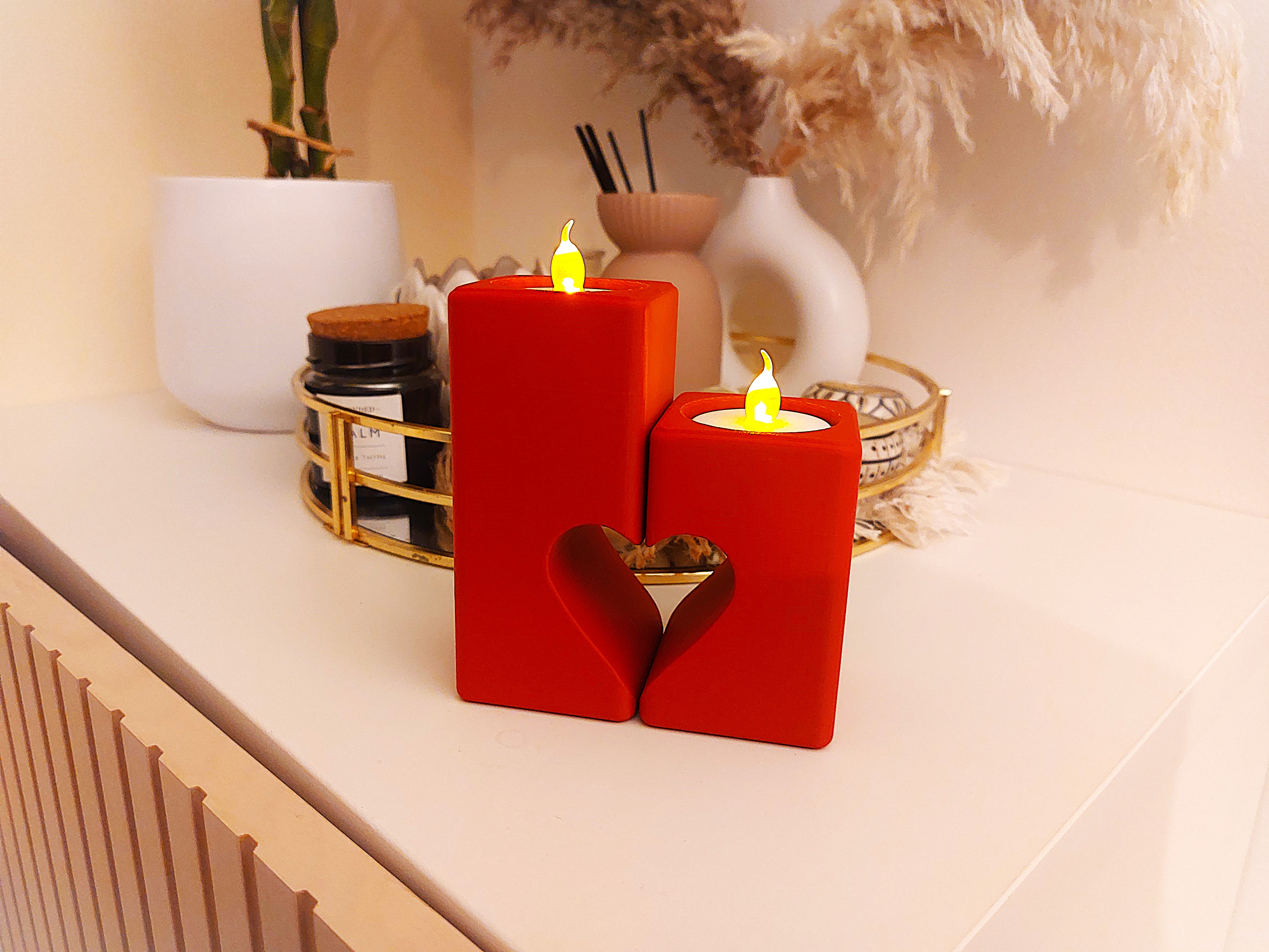 Love Heart Tea Light Set