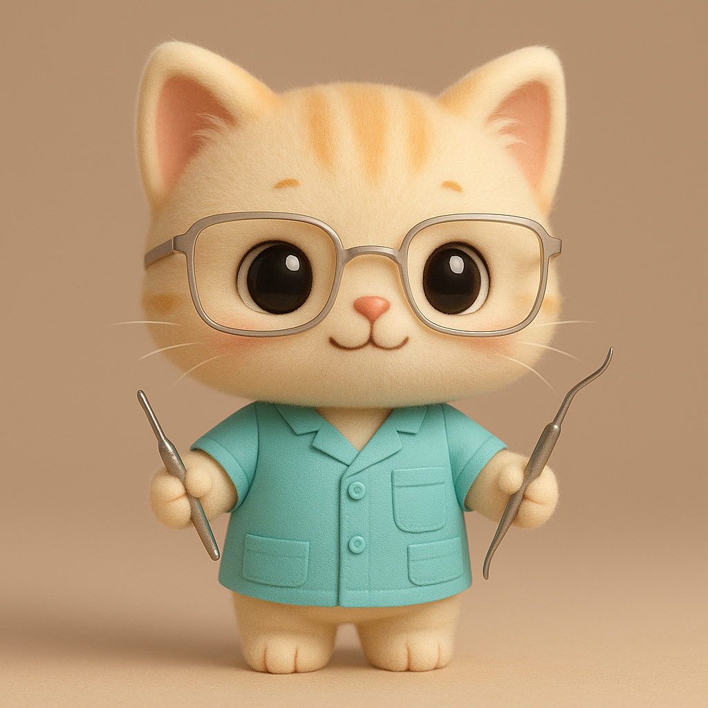 cute dentist cat