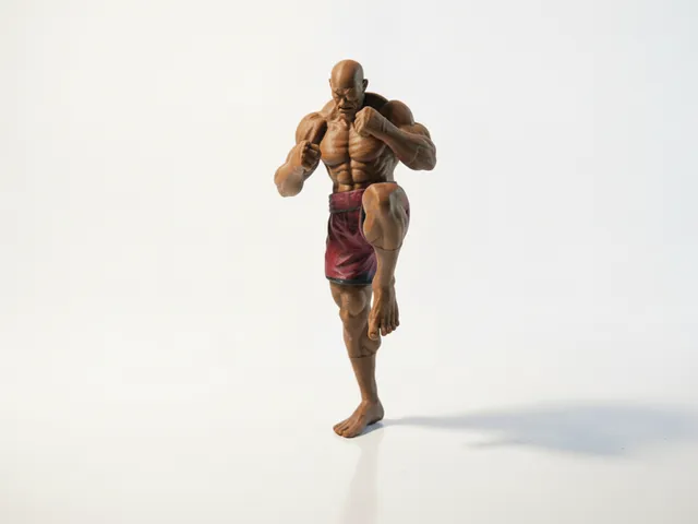 Ripped Fighter Figurine Male Action 3D Printable