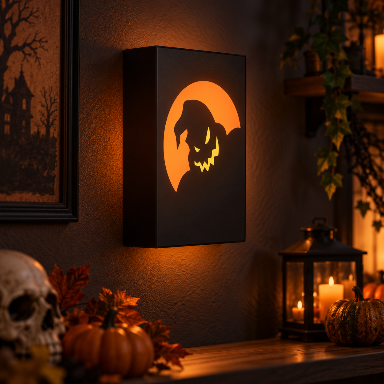 Haunted Shadow Halloween Light Box