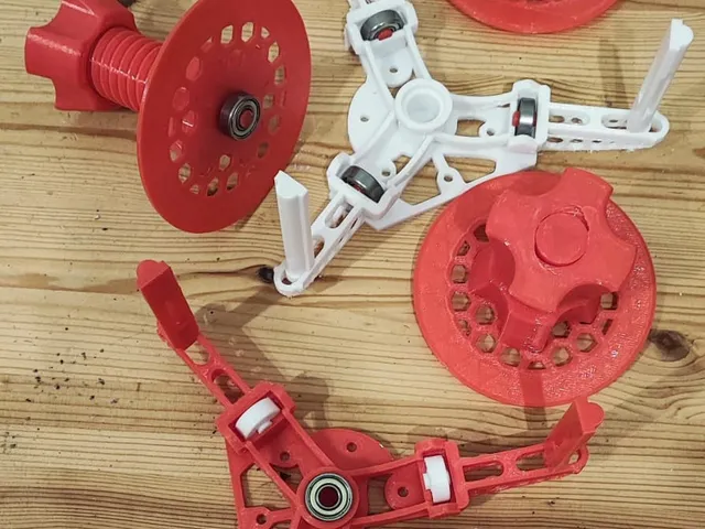 Horizontal spool holder with quick release and 4 x 608 bearings