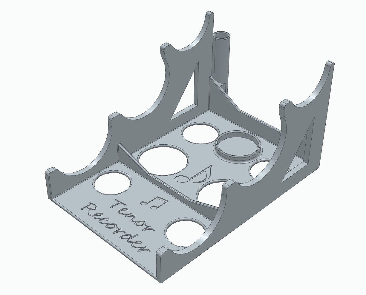 Tenor Recorder Stand / 3-Part Holder with Accessory Storage