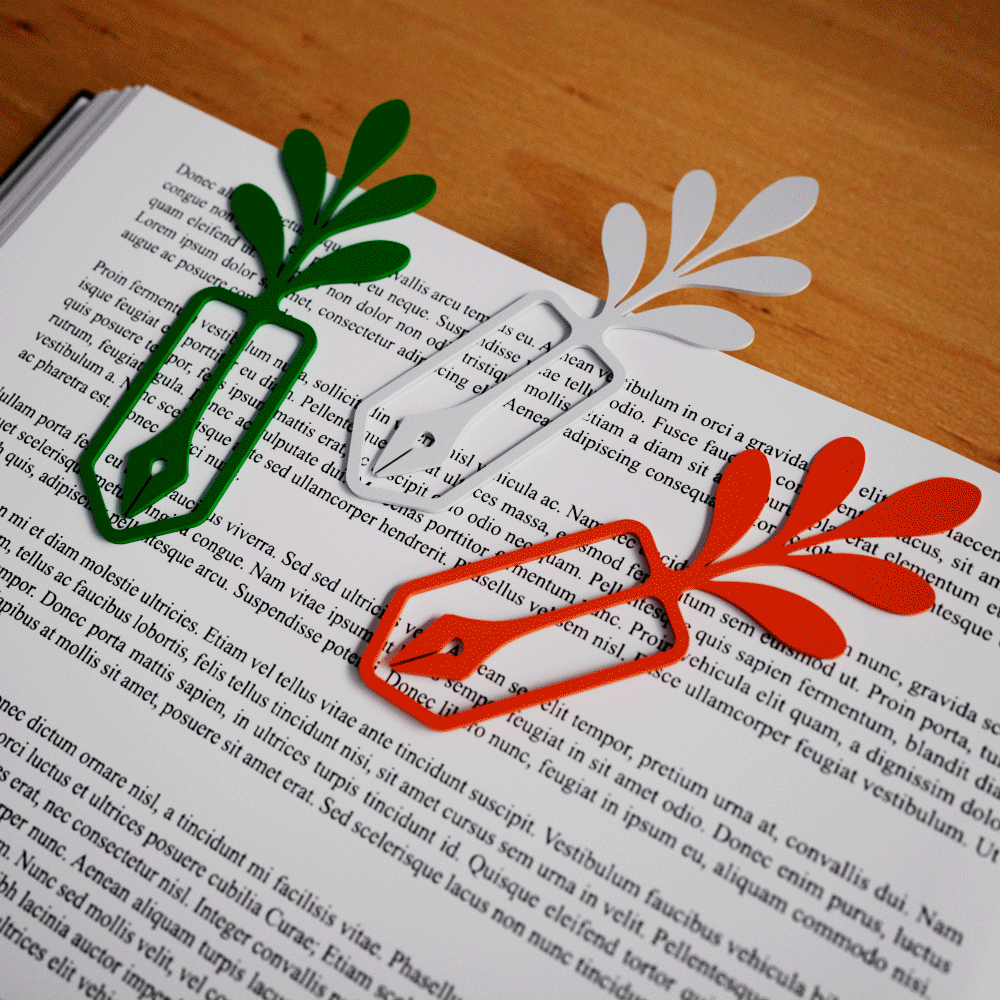 Bookmark | Leaf Bookmark | Leaf and Pen Bookmark Design
