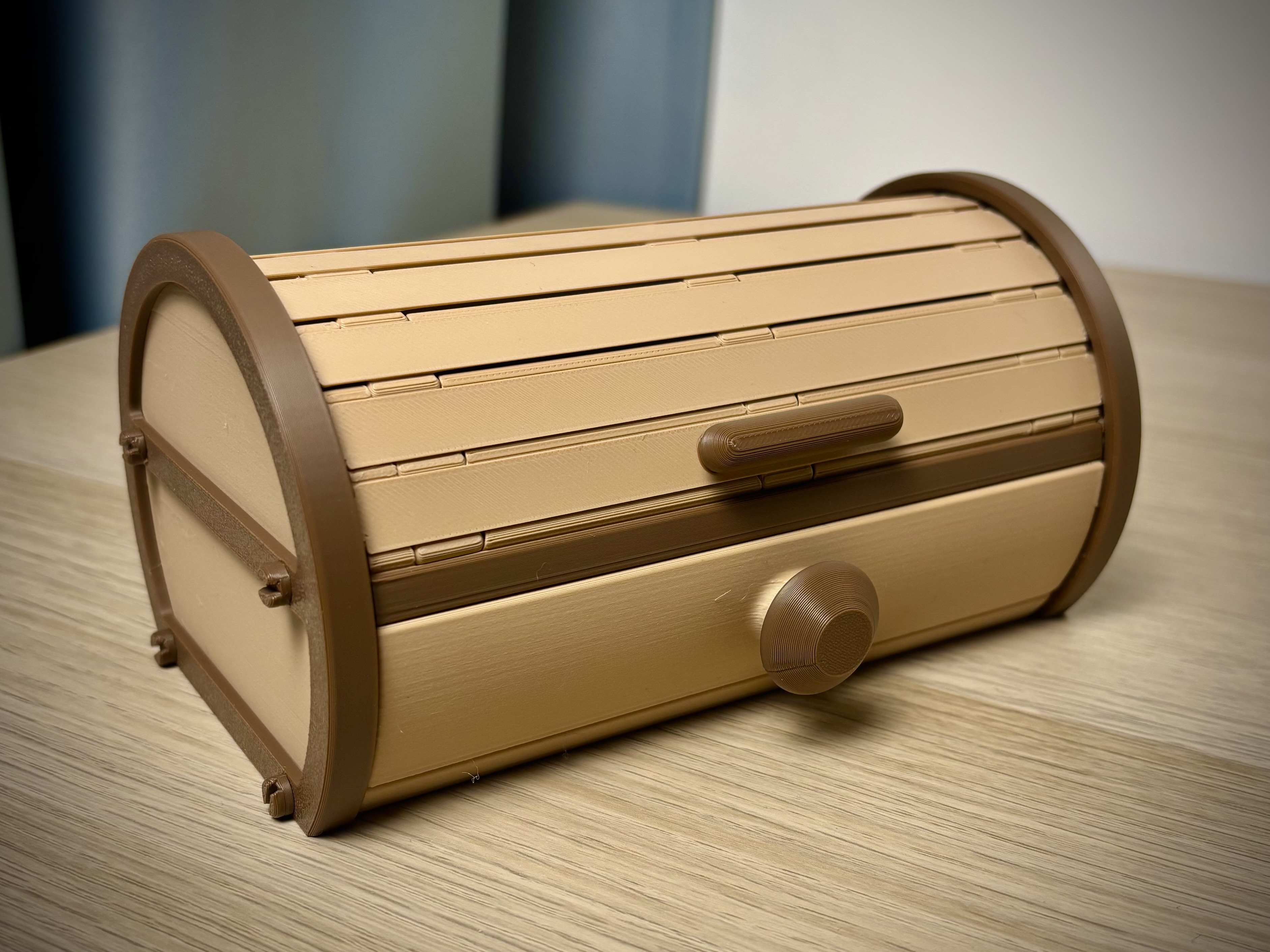 Cylinder Tambour Box | Roll top Storage | Organizer