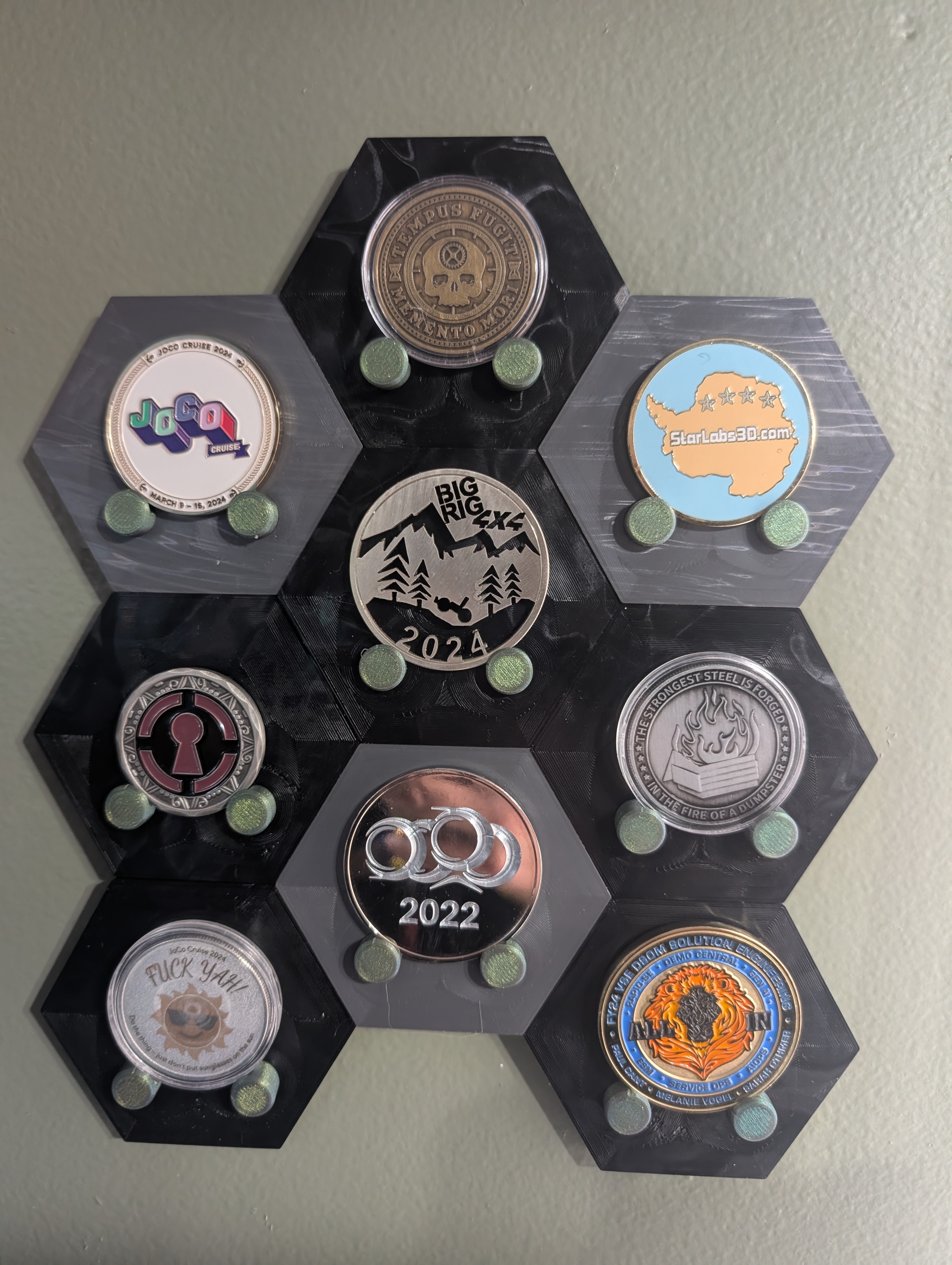 Pins for Modular challenge coin bullet casing wall mount