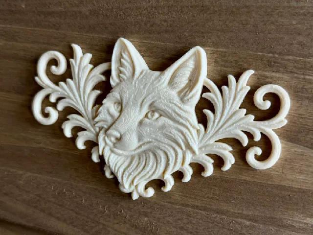 relief set fox animal symbol model