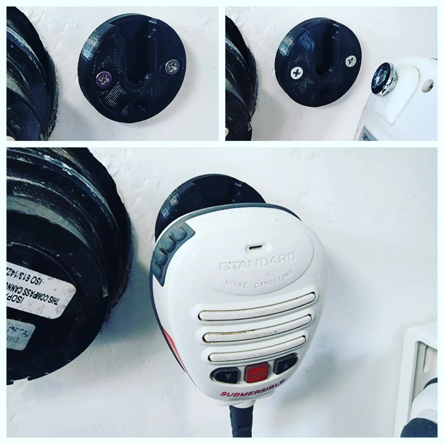 Mic holder for marine VHF