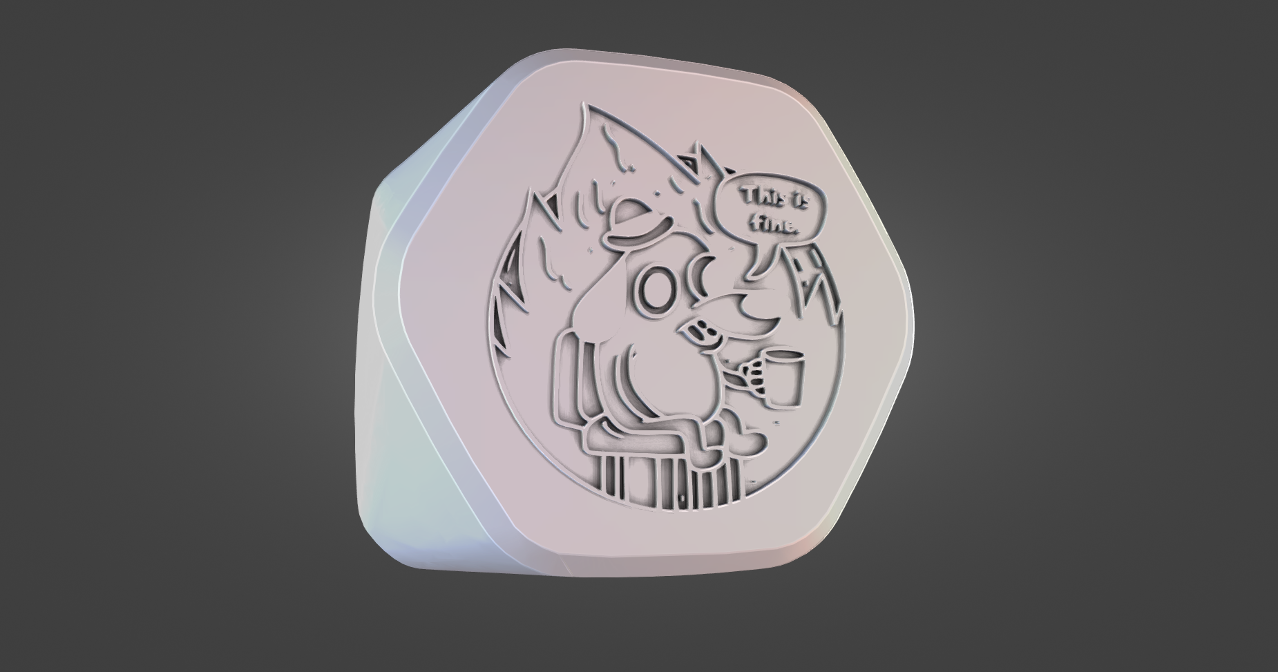 Cooler Master: Elite Liquid custom pump cover: THIS IS FINE meme