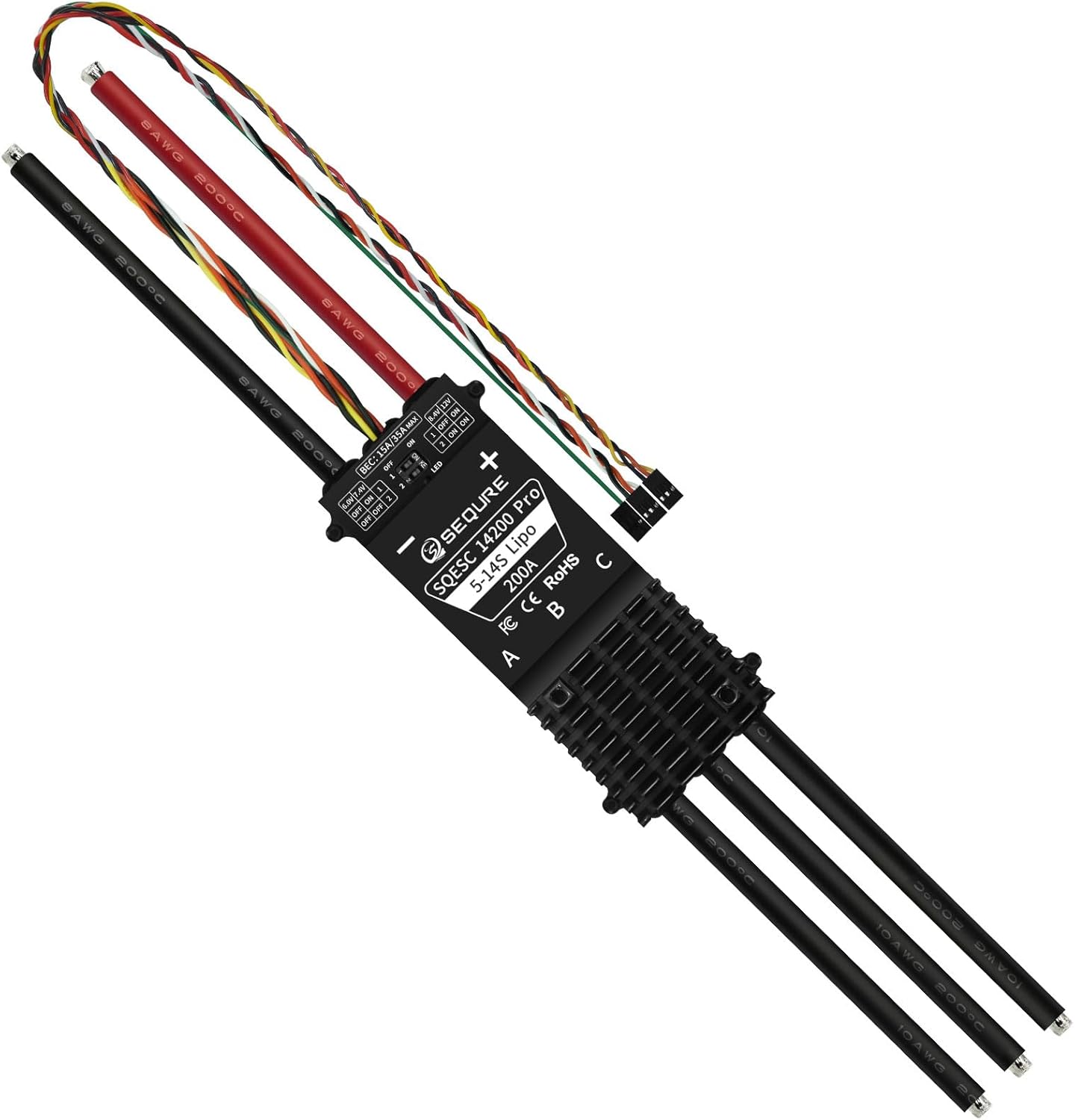SEQURE 14200 Pro Brushless ESC 200A Mount (Three pattern holes)