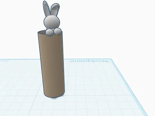 bunny in tube Easter decoration.
