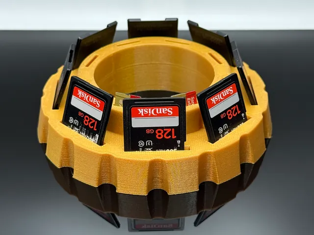Radial SD Card Holder – 16 Slot Camera Memory Organizer