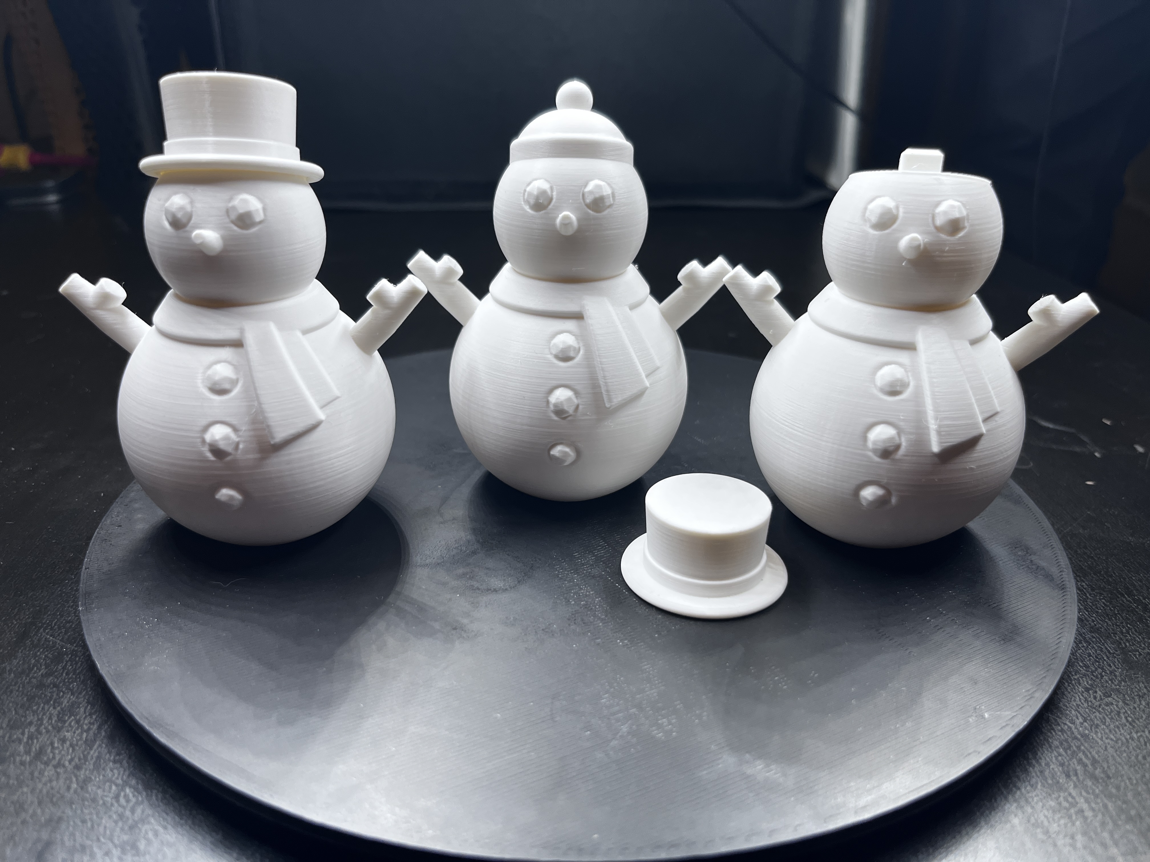 Snowman Duo – 3D Printed Decoration