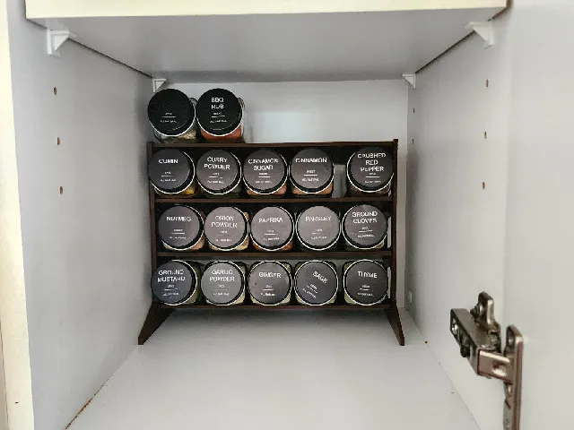 Ultra-Compact Spice Rack (4-Tier / 20 Jars) - No Supports - Space Saver