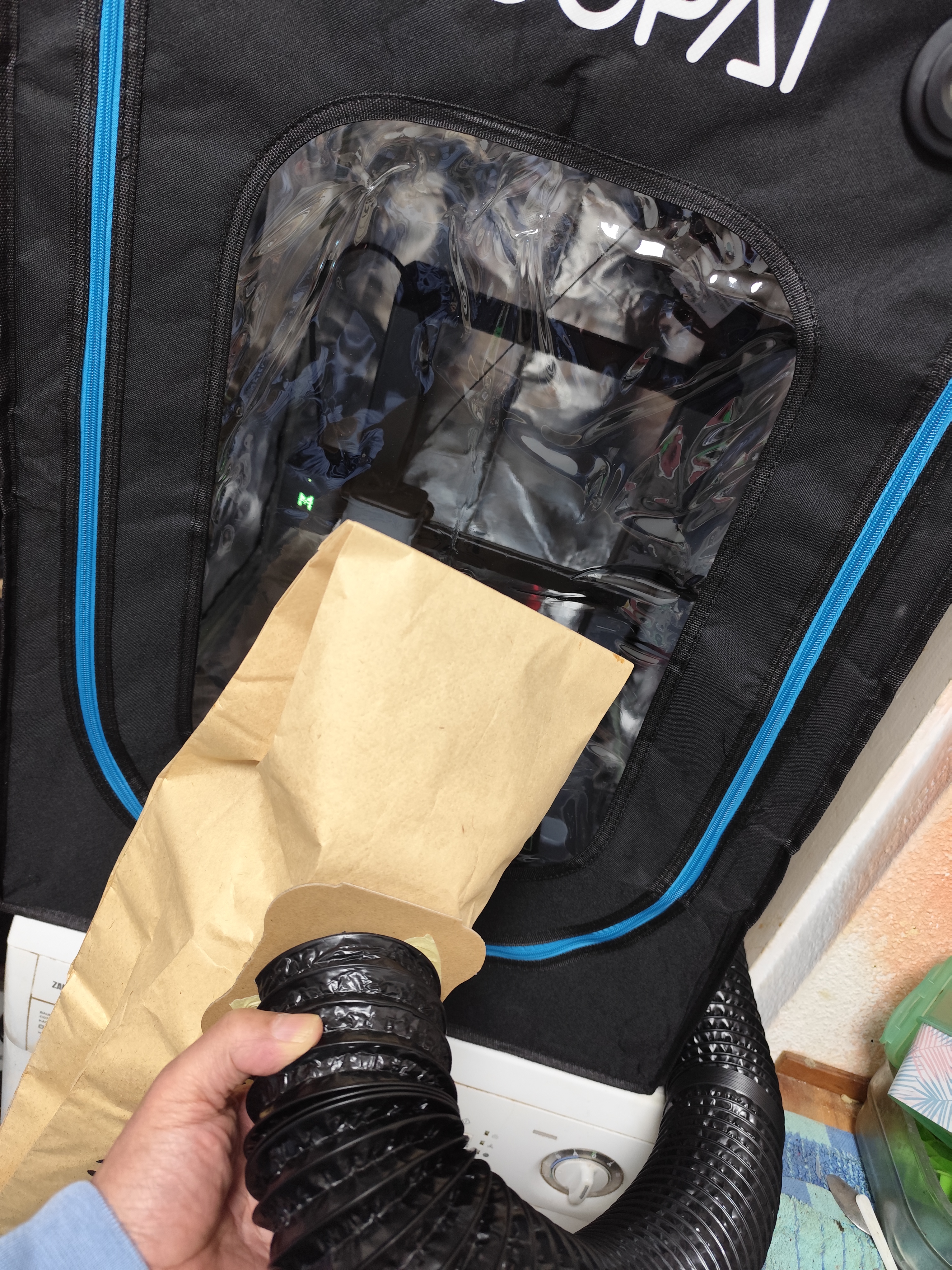 enclosure exhaust to hoover bag adapter