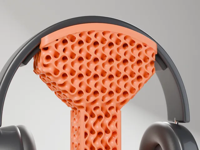 Gyroid infill pattern headphone holder.