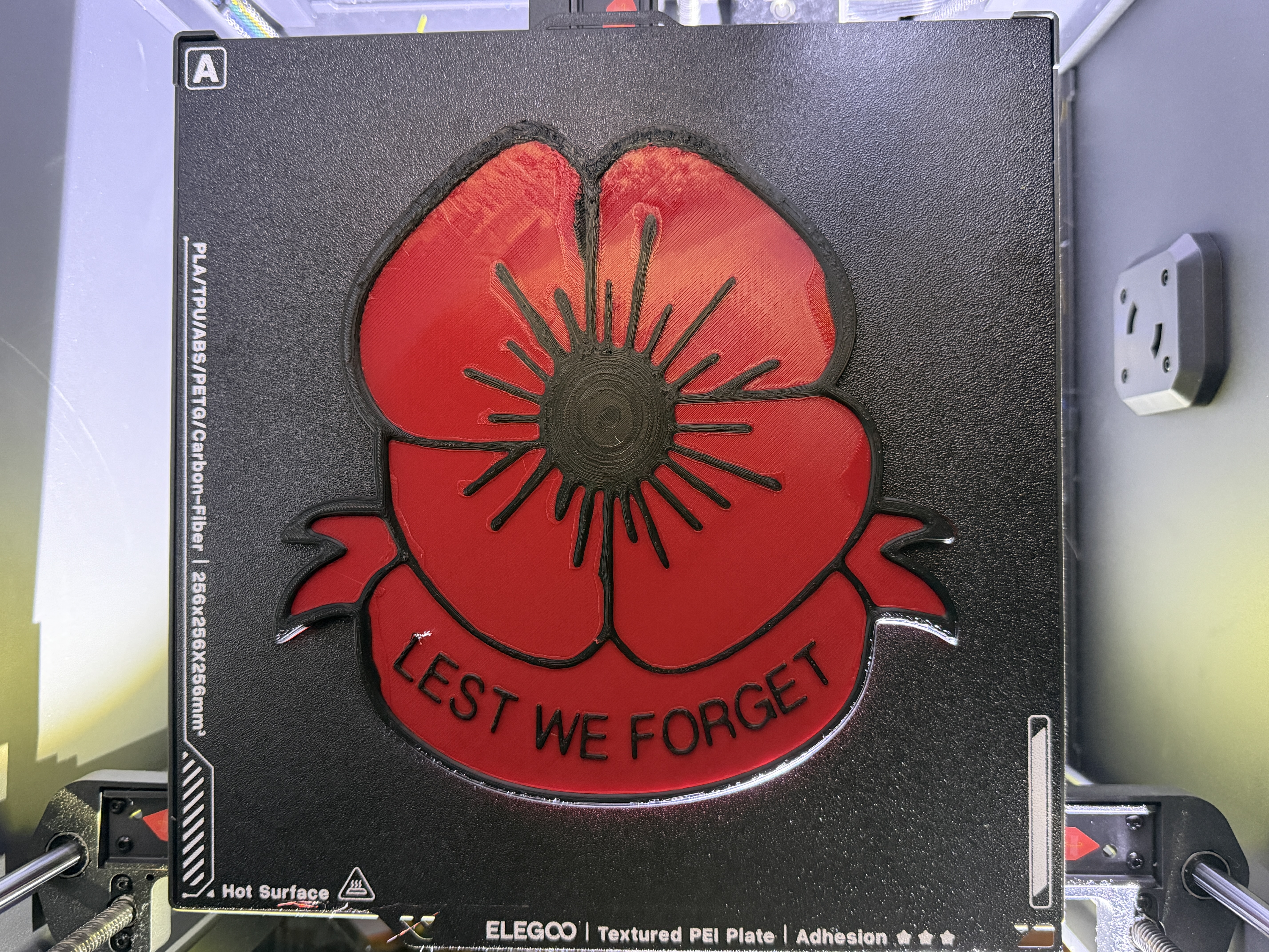 Lest We Forget Poppy (Remembrance Day) flat back