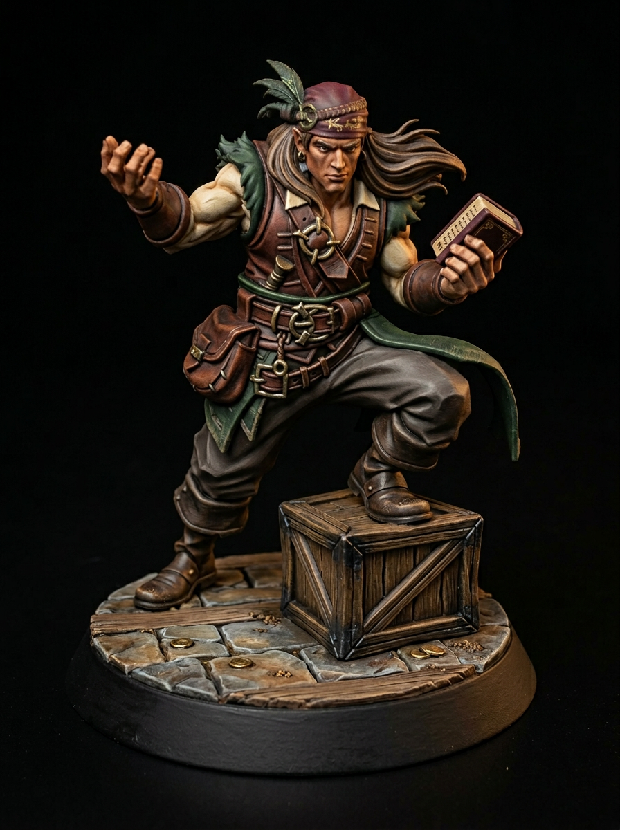 FREE NPC Gambler Fantasy Miniatures 32mm STL for TTRPG