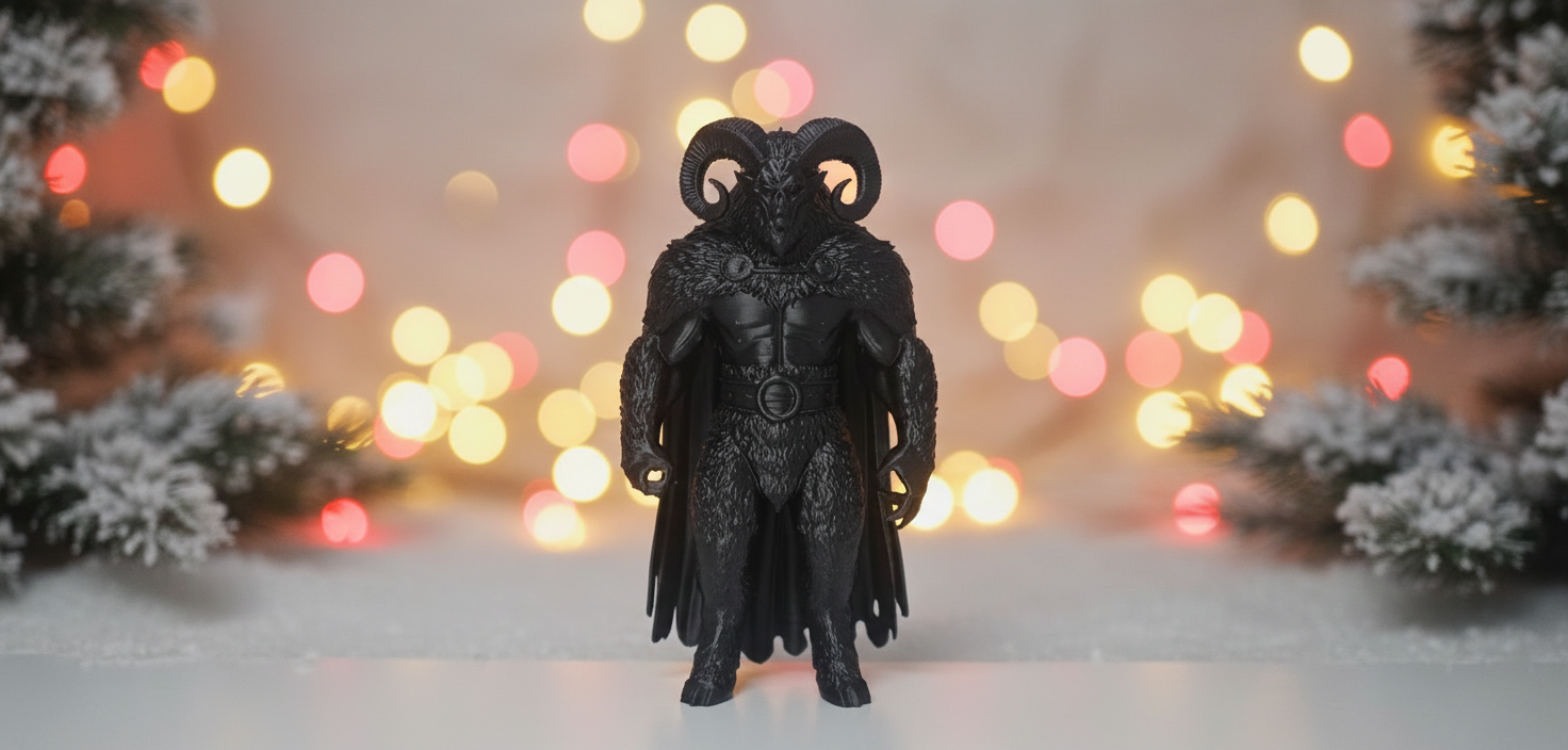 Black Furry Baphomet Christmas Figurine