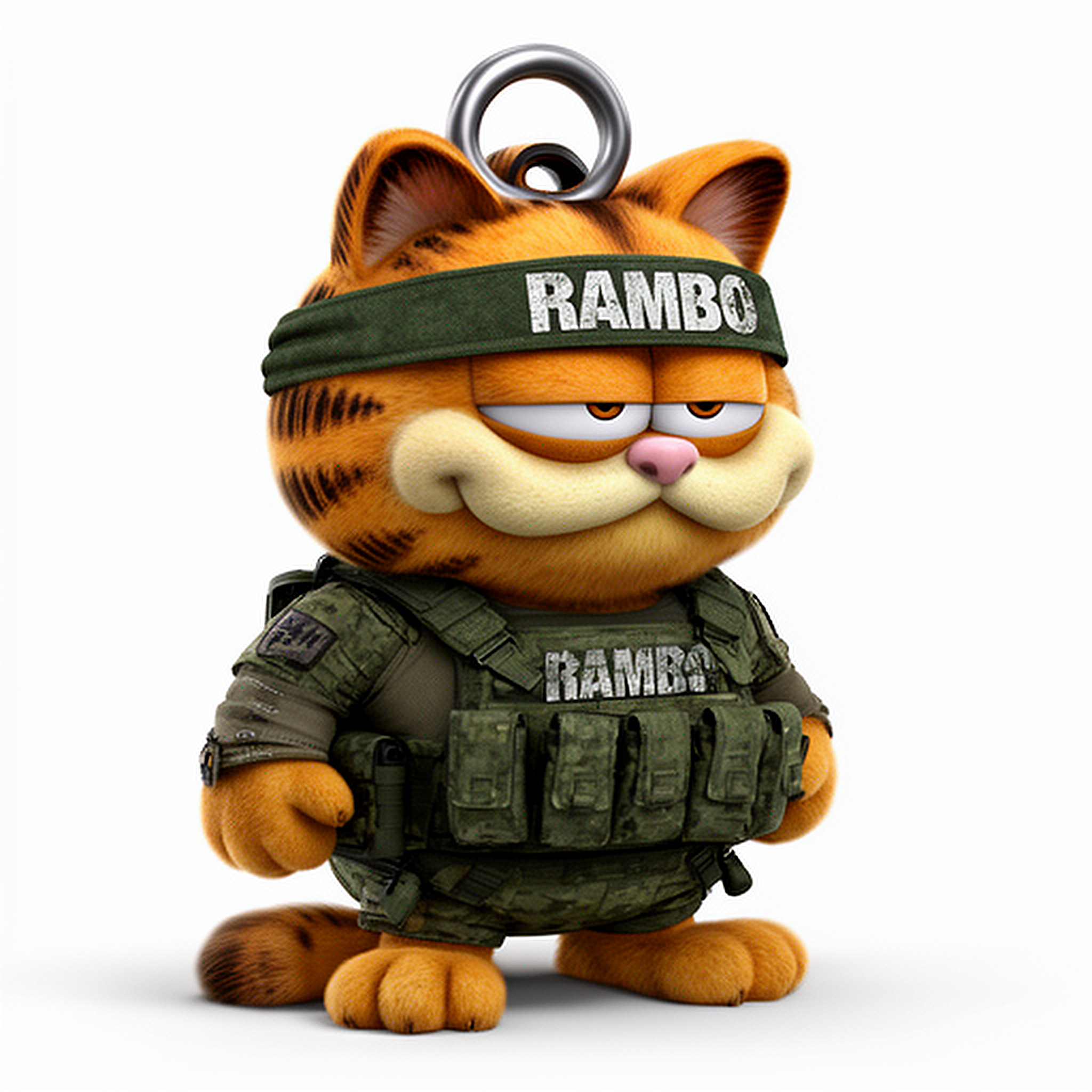 Garfield Rambo Ring Figure