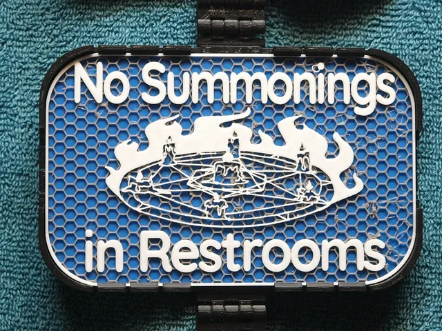 No Summonings in Restrooms sign