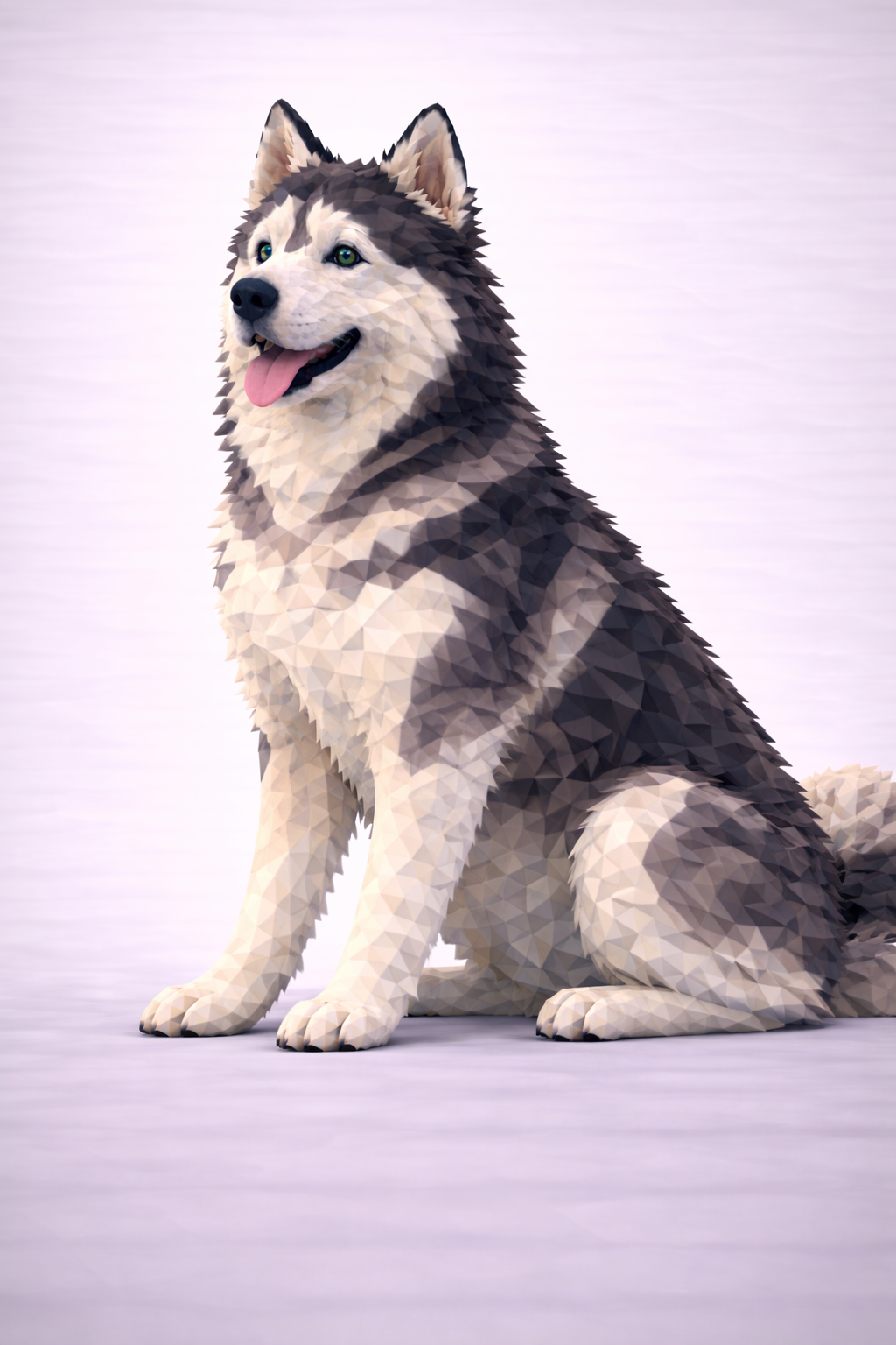 SIberian Husky dog Low Poly