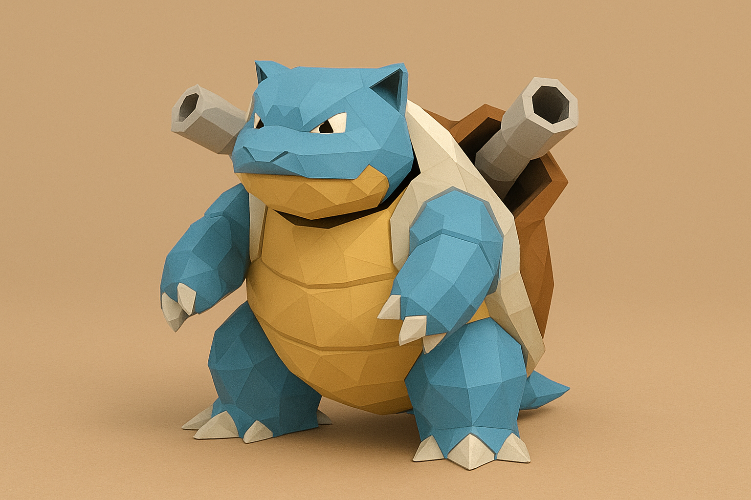 #009 Blastoise – Low Poly Pokémon