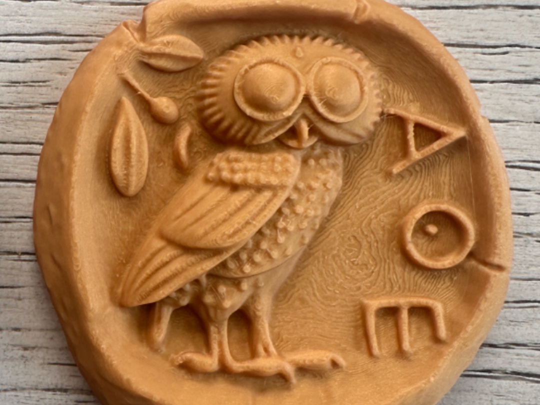 Owl of Athena Tetradrachma Coin with magnet space or Keychain