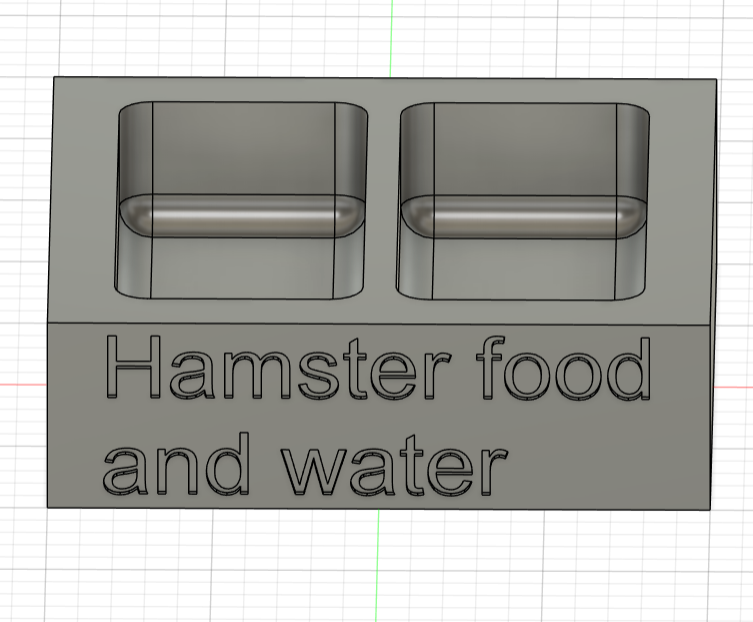 Hamster food and water bowl