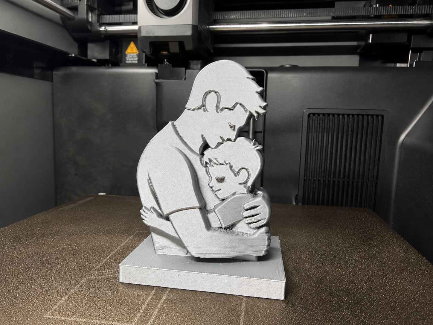 Father & Son Embrace-Heartwarming Family Sculpture