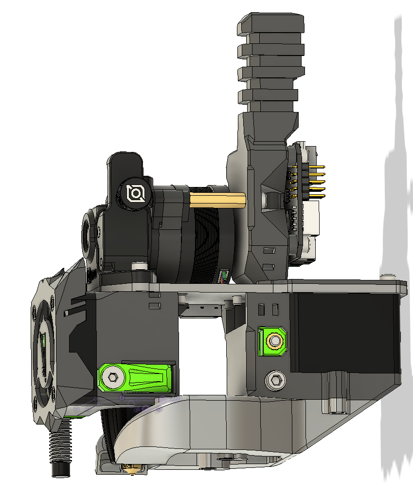 Ratrig toolhead with modified fan duct for vcore 3.1 (better cooling) Apus 2 extruder
