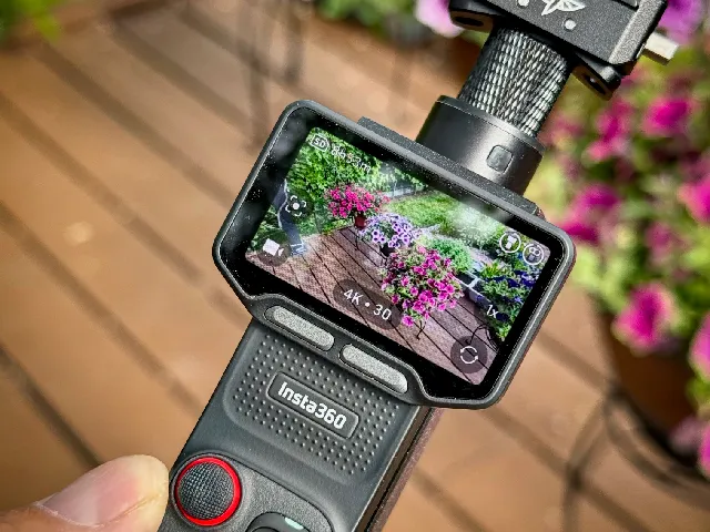 Insta360 Luna Ultra remote docking station for selfie stick, dramatic crane/boom sequences
