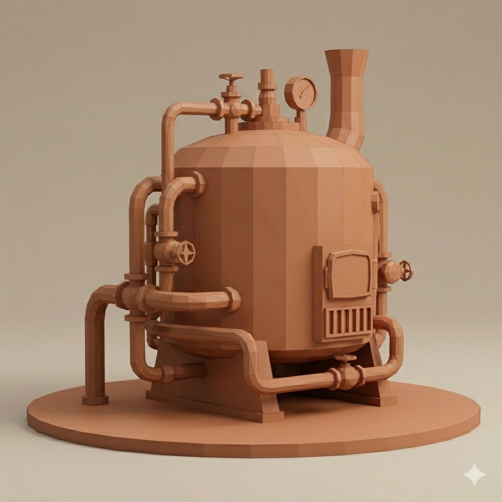 Low Poly Steam Boiler