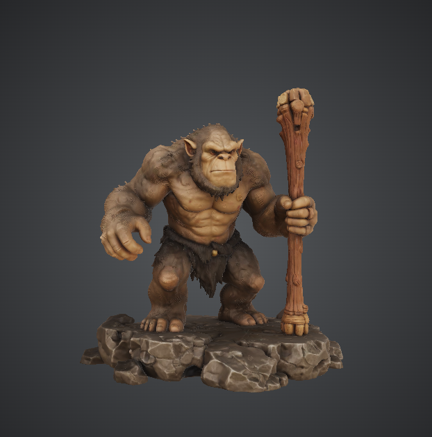 Ape Brute with Totem Club – Large Fantasy Beast